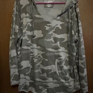 Sonoma Womens Plus Size 2XL Army Style Hoodie